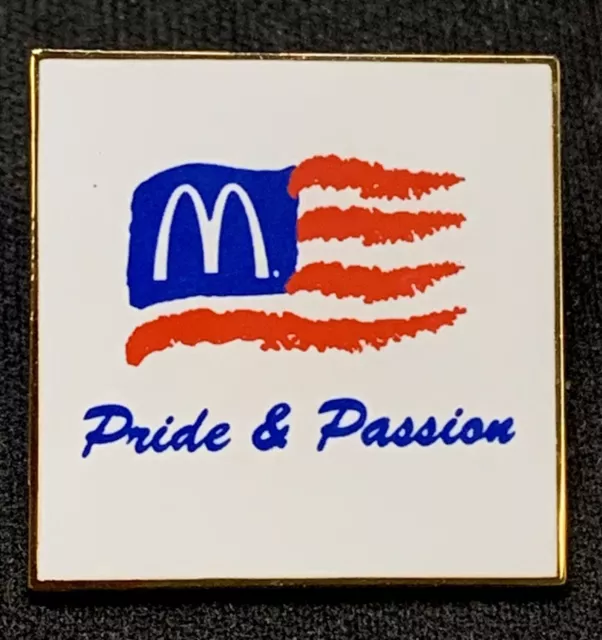McDONALDS Pride & Passion USA Flag Lapel Hat Pin [H]