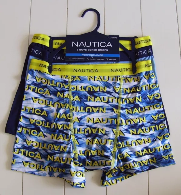 Boys Youth Nautica 3 Pack Performance Tag Free Boxer Briefs M or L