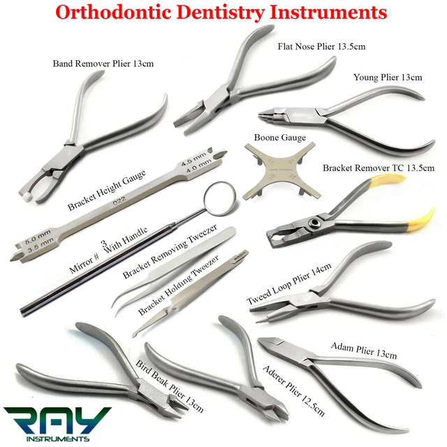 Orthodontique Dentistes Instruments Kit Bretelles Arc Pince Support Épiler Jauge