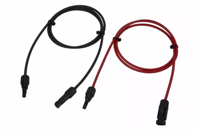 1 Pair 5 ft Solar Panel Extension Connector 10 AWG PV Cable Wire Blk/Red