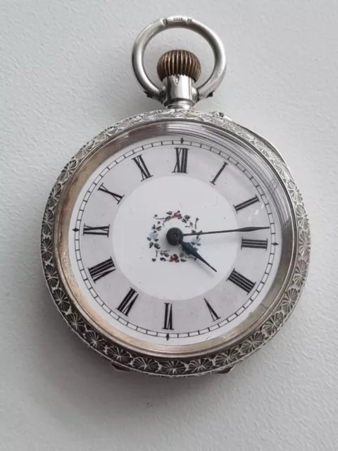Antique Solid Silver Pocket Watch working