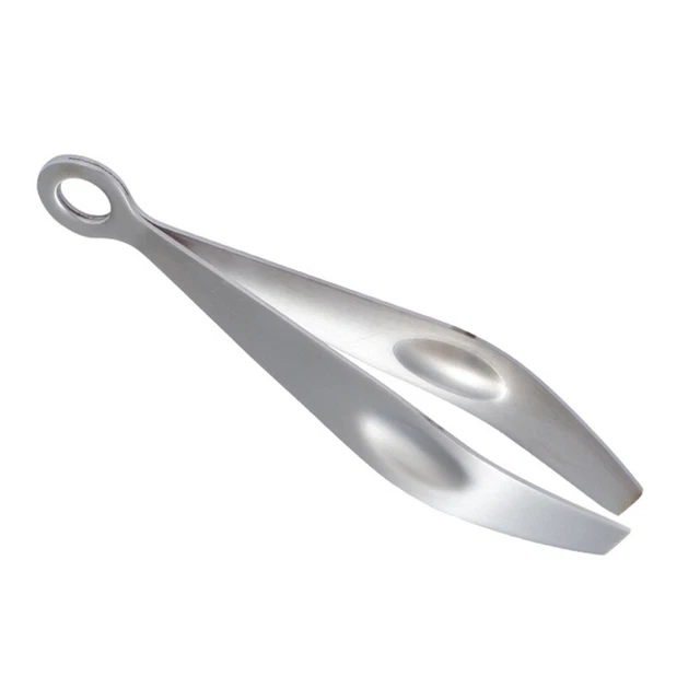 2-Piece Stainless Steel Fish Bone Tweezers Set – Flat & Slant Tip, Silver, By S.S