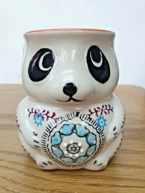 YOKOHAMA STUDIO Hand Painted Panda Mug - Embossed Bear - Textured Collectible