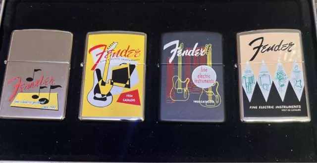 Zippo Fender Guitar Catalog Cover  Set of 4