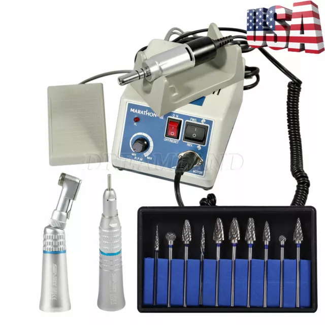 Dental Lab Marathon Electric Micromotor 35K RPM/ Low Handpiece Polishing Burs