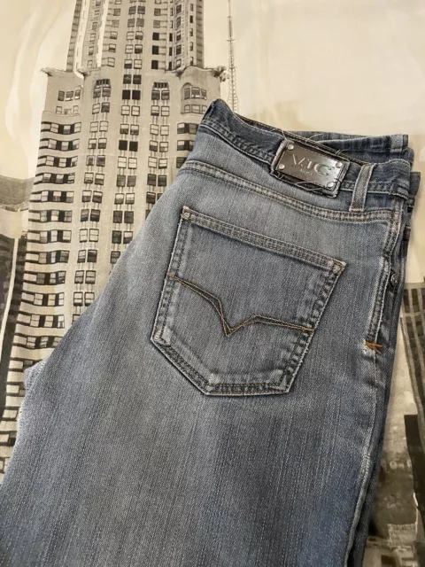 Versace Vjc Jeans Vintage Denim Blue Trousers Versace Logo Buttons & Belt Tabs