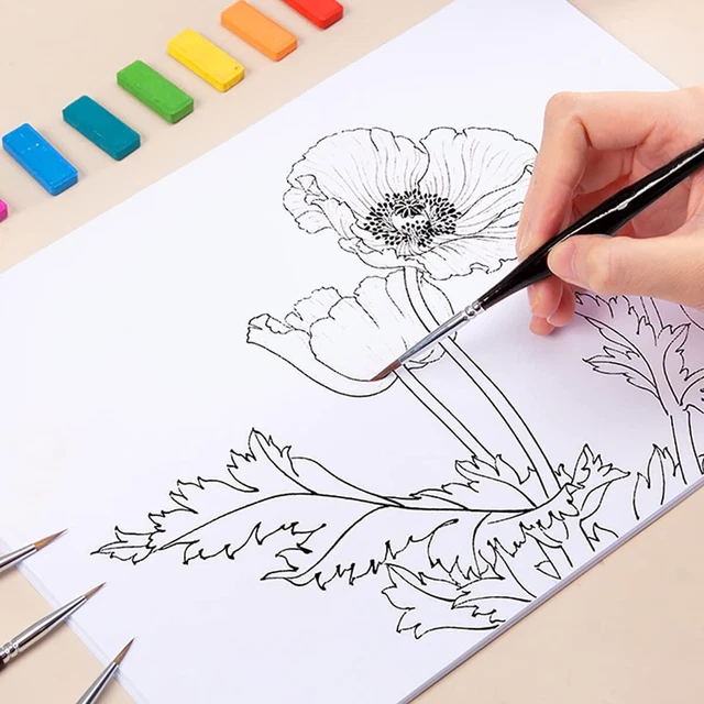 Set Di Pennelli per Fini, 5 Pezzi Pennello dell'artista per Acrilico, Acquarello 5