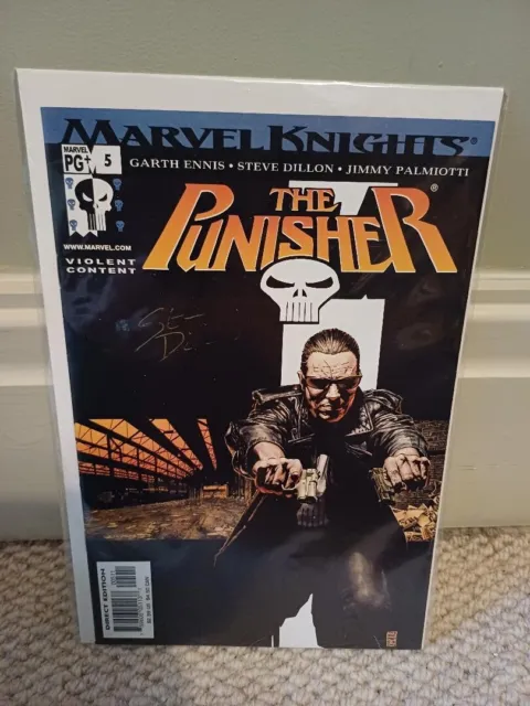 MARVEL KNIGHTS The Punisher  5  (sealed and carded) signed by Steve Dillon