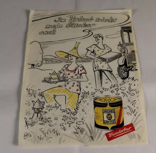 C10/ farbige Reklame aus d. 1950er J .auf Papier - Jacobs Kaffee wunderbar /159