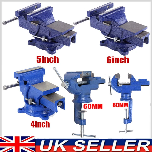 HEAVY DUTY WORK Bench Vice Engineer Jaw Swivel Base Workshop Vise Clamp ...