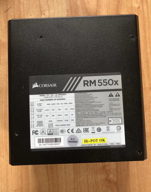 Corsair RM550x 80 PLUS Gold 550 W Fully Modular ATX Power Supply CP-9020177-UK