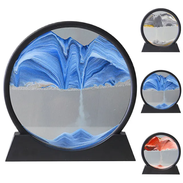 3D Quicksand Painting Moving Sand Art Picture Hourglass Deep Sea Sandscape Glass