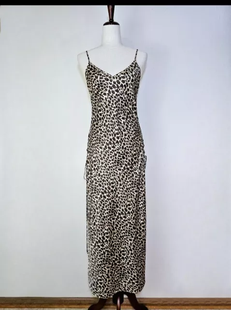 VICTORIAS SECRET VINTAGE Y2K Leopard Animal Print Lace Up Slip Dress ...