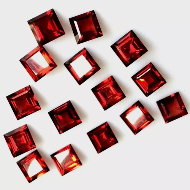 Wholesale Lot 4.5mm Square Cut Natural Mozambique Garnet Loose Calibrated Gems