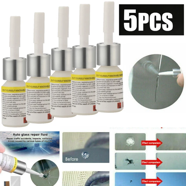 5-Pack Auto Glass Nano Repair Fluid Car Windshield Resin Crack Tool Kit Crack US