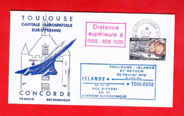 Fdc-Concorde-Supersonique-First Flignt-Islande-Toulouse-Vol D'essai-1973