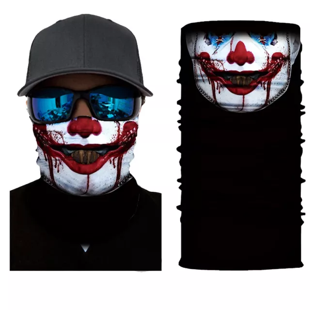 Ghost Skull Bandana Face Shield Mask Fishing UV Neck Tube Headwear Scarf Snood