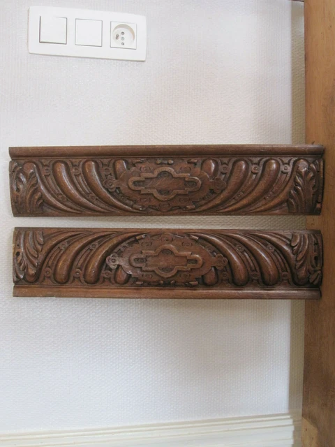 hand carved antiques oak pediments  1880'