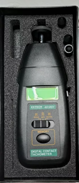 EXTECH 461891 Digital Contact Tachometer RPM Range  0.5-20,000