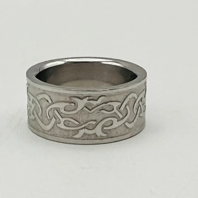 Men Silver Celtic Knot Stainless Steel Viking Ring Band Jewelry Size 8