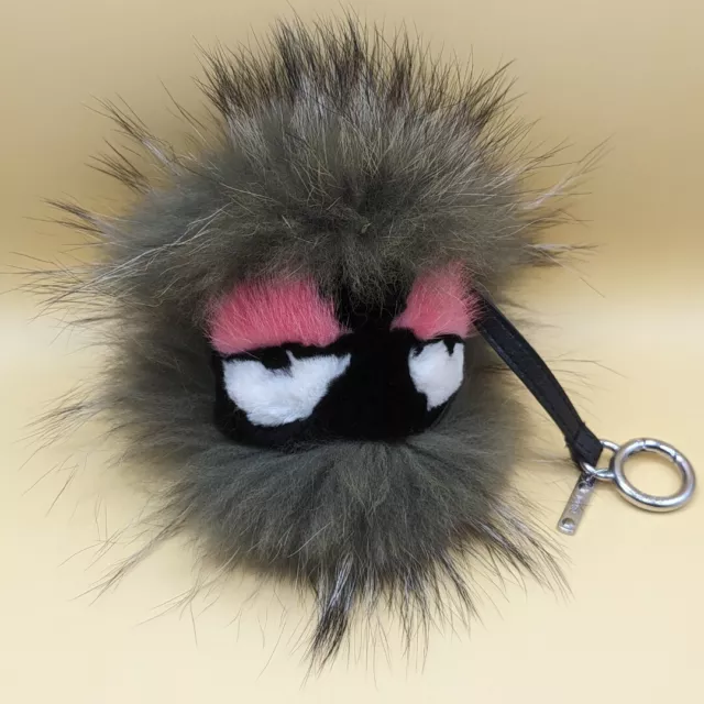 FENDI Bag Bug Monster Fur Charm Key Ring Olive Green, Pink, White, Black