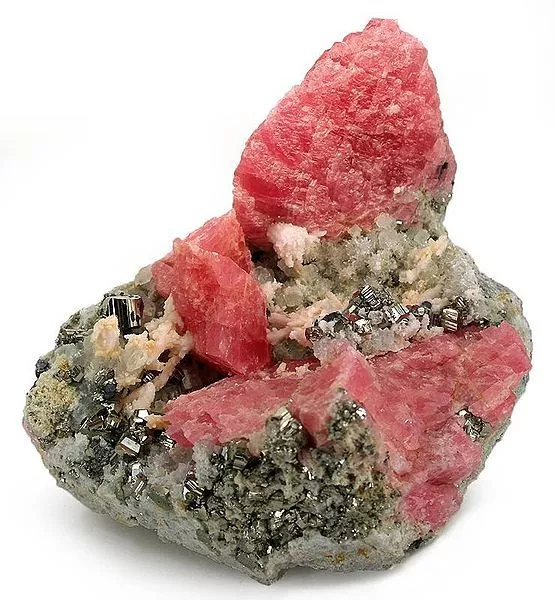 Rodocrosite E Pirite Grezza 3-5 Cm Naturale Minerale Pietra Dura