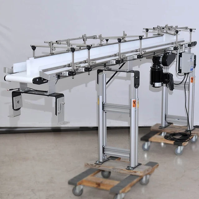 Dorner 2200 2.9m Long 8" 22cm Wide Flat Belt Conveyor 3/8HP with Lenze VFD Cont.