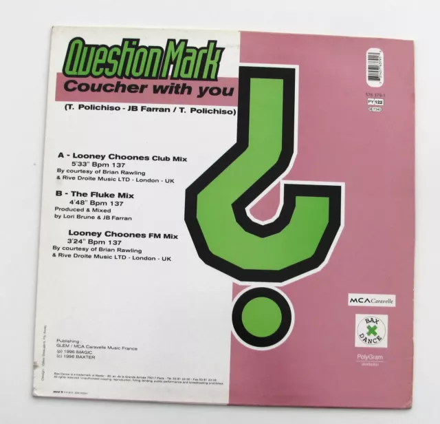 QUESTION MARK...COUCHER  WISTH  YOU (UK remix).MAXI 33T 2