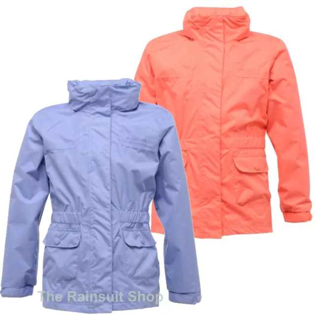Regatta Girl Mayflower Hooded Waterproof Breathable Rain Coat Jacket 3-12Yrs