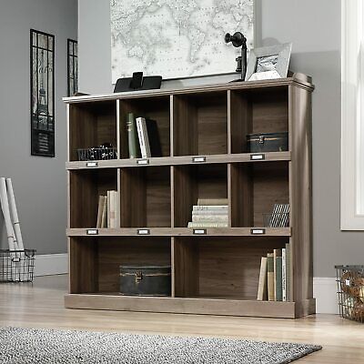 Large 10-Cubby Shelf Bookcase Country Cottage Style Home Office Storage Gray