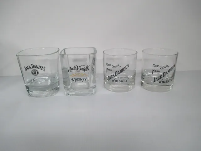 Jack Daniel's No 7 mixed whisky glasses x 4.