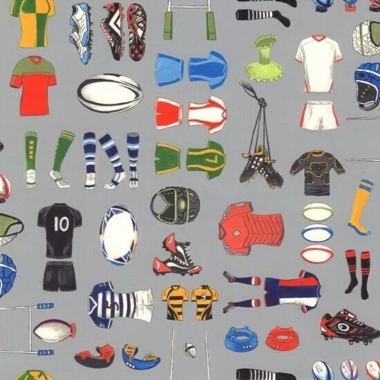 Fabric Match Day Rugby Players 112cm wide by Nutex 100% Cotton