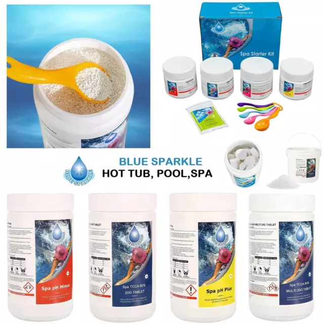 Hot Tub Pool Chlorine Granules Tablets Test Strips Chemical Kit pH Alkalinity
