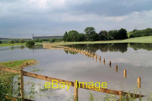 Photo 6x4 River Dearne Flood with Prologis development Darfield  c2007