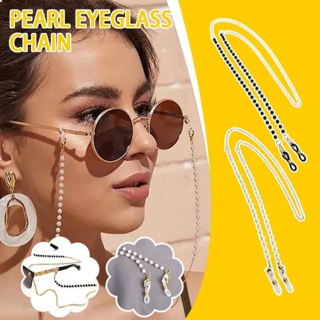 Glasses Chain Rope Lanyard Pearl Beaded Sunglasses Reading Strap M1 L5W3 2