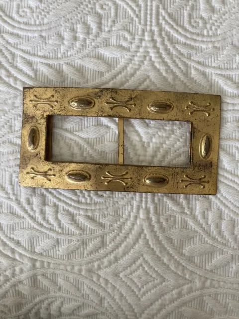 Antique Victorian Gold Gilt Metal Belt Buckle
