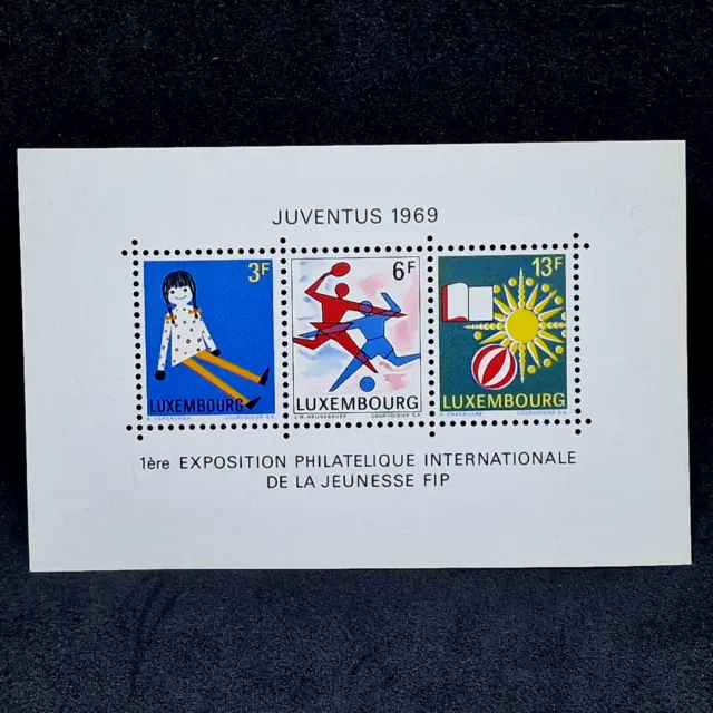 Luxembourg 1969 - Soccer MNH Block - 3 Stamps - Juventus Set