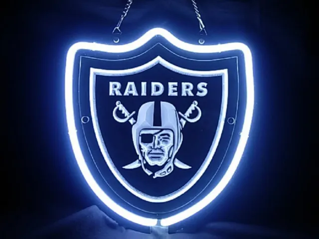 CoCo Oakland Raiders Las Vegas 3D Carved Neon Sign 14"x10" Beer light