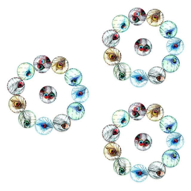 3x Schmuck Glas Snap Cabochons für Schmuck Machen Glas Patch Anhänger Fach Patch