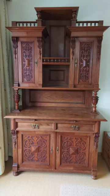 Buffet Schrank, Gründerzeit 1890, massiv Eiche/Nussbaum, antik