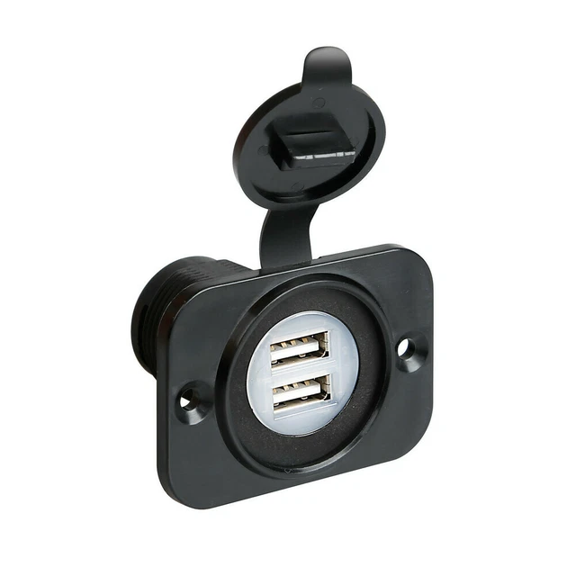 Double Prise USB Pour Moto Moteur À Encastré Utilisation Externe Fiche Scooter