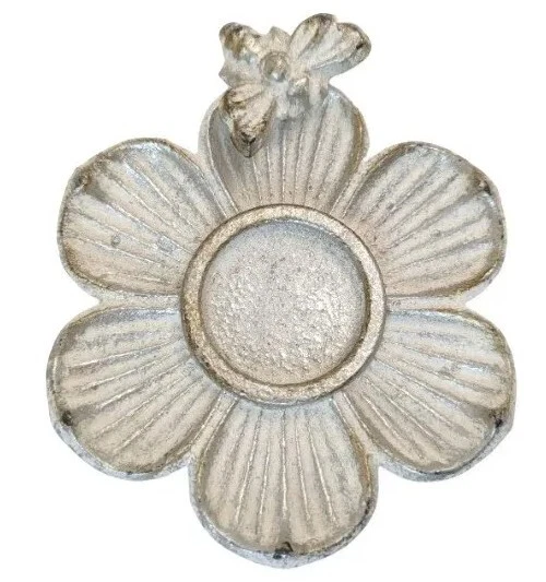 Cast Iron Flower and Bee Tealight Holder or Wall Hanging