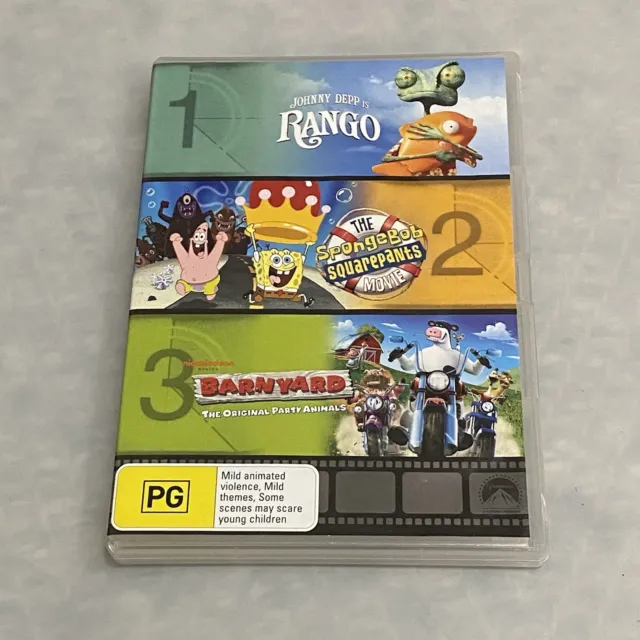 RANGO / THE Spongebob Squarepants Movie / Barnyard DVD Region 4 