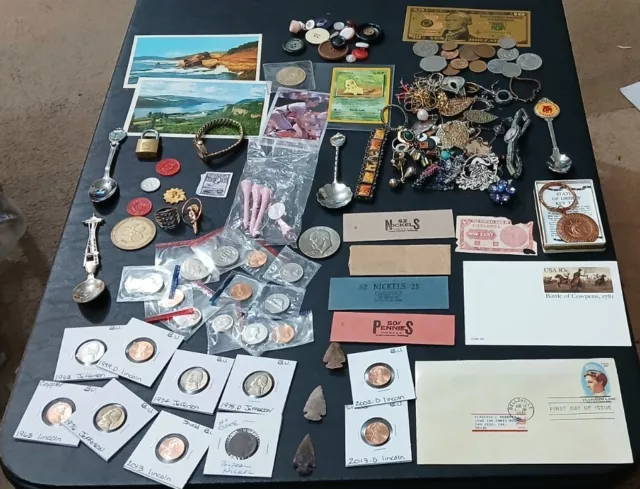 Huge Coin Lot JUNK DRAWER Mint Coins World Coins Jewelry Parts Ike Dollar