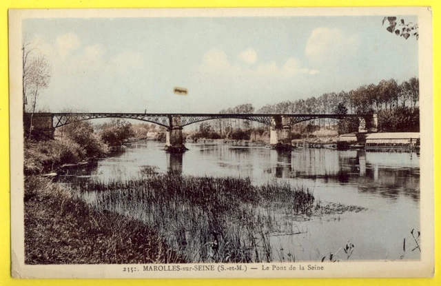 CPA France 77 - MAROLLES sur SEINE in 1939 Le PONT de la SEINE Lavoir