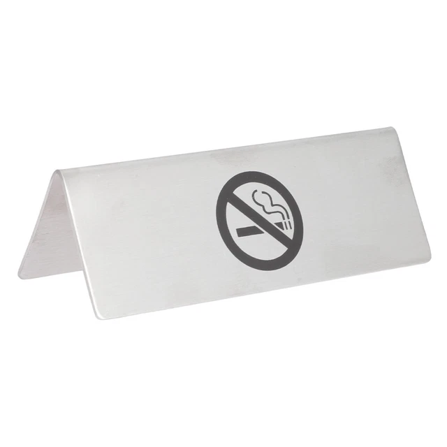 Indicador de mesa de acero inoxidable para no fumar para oficina en casa