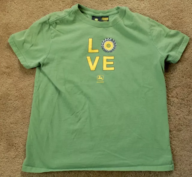 JOHN DEERE Love green short sleeve size youth M 8-10 t shirt