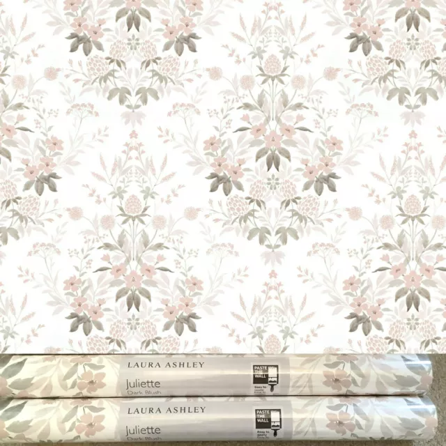 NEW Laura Ashley 2x Rolls Juliette Dark Blush Wallpaper ALL Batch# W103980-A/1