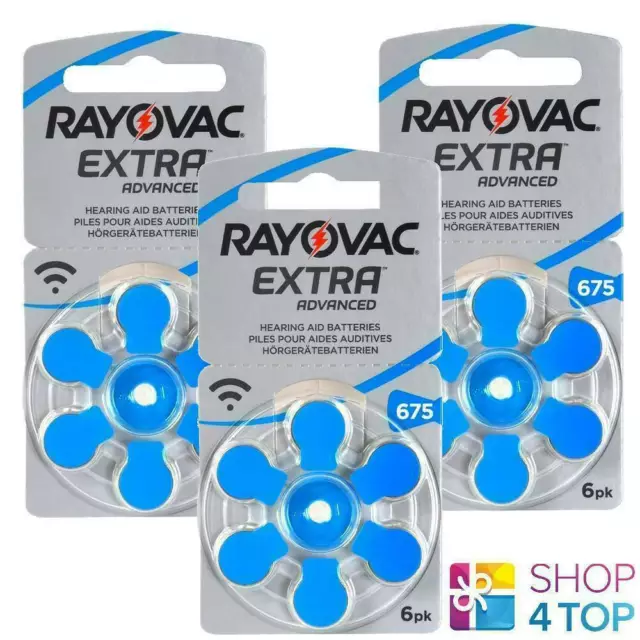 18 Rayovac Extra Advanced Size 675 Mf Pr44 Hearing Aid Batterien 1.45V Zinc Air