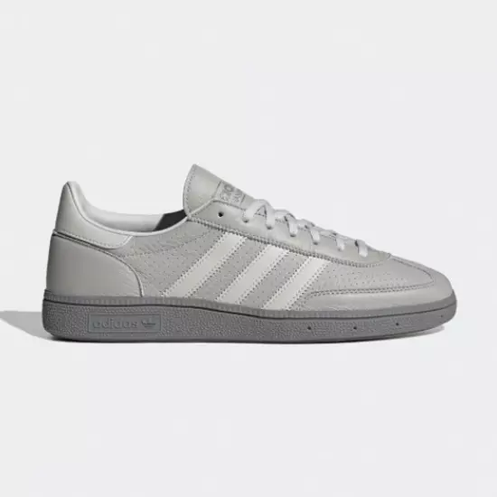Adidas grey leather trainers on sale